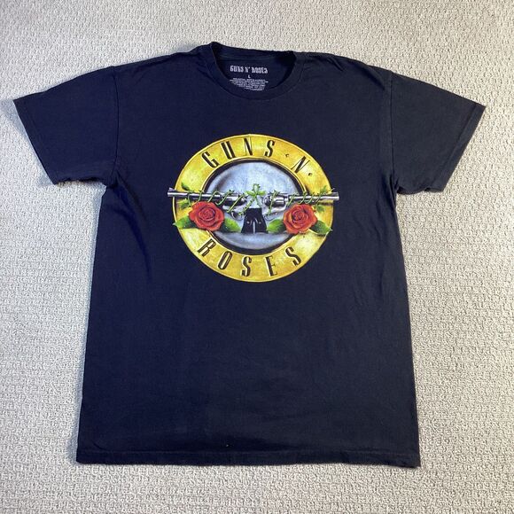 Guns N Roses T Shirt Graphic Logo Band Tee Black Large - Picture 1 of 4